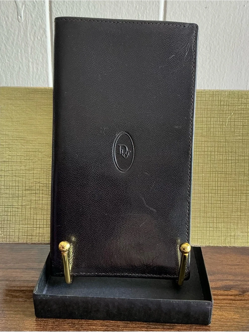 A HTF Rare Vintage Dark Brown Calfskin Leather Christian Dior Soft Travel Wallet